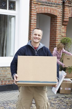 Man and van removals service in Brompton with a moving van on a local street