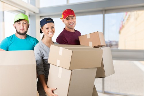 Organised loading of household belongings in Brompton