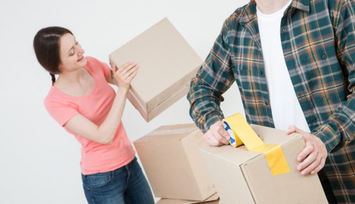 Local removal company assisting a Brompton move with careful furniture handling